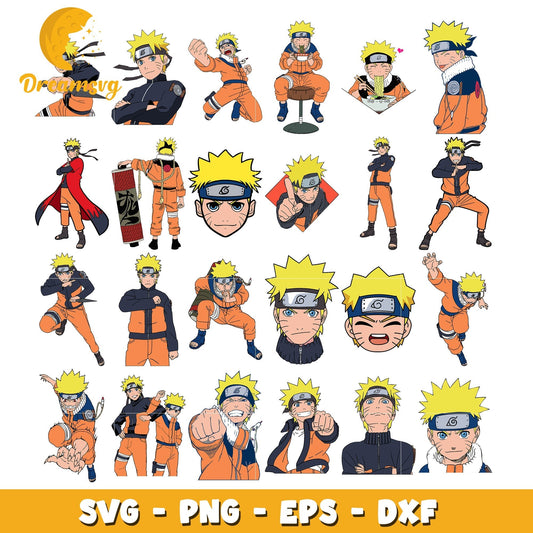 Anime naruto uzumaki bundle design svg, naruto characters svg