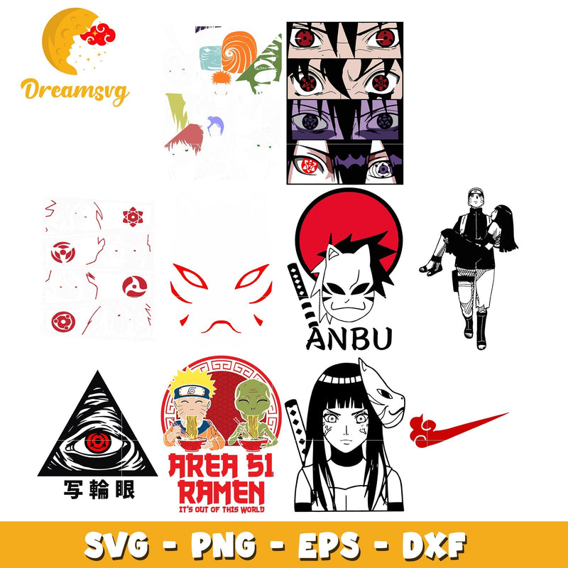 Naruto characters eyes design bundle svg, naruto the anime svg