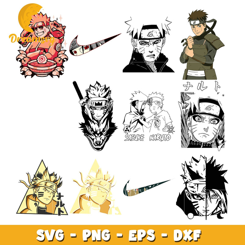 Sasuke x naruto bundle svg, naruto shippuden characters svg