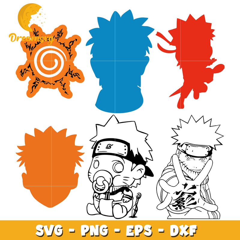 Uzumaki Naruto baby character bundle svg, Naruto Shippuden svg