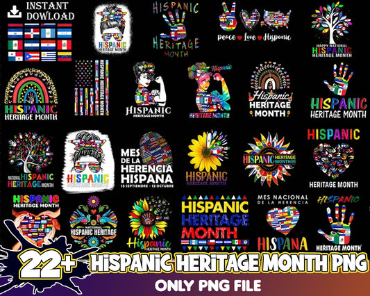 22+ Hispanic Heritage Month PNG, Hispanic Heritage Png, Hispanic designs bundle in PNG formats, Digital files