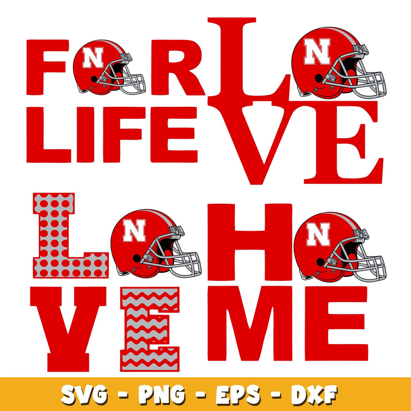 Nebraska Cornhuskers love Bundle svg, Nebraska Cornhuskers logo svg, ncaa svg