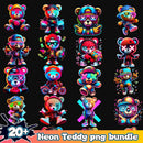 Neon Teddy Bundle 20+ PNG
