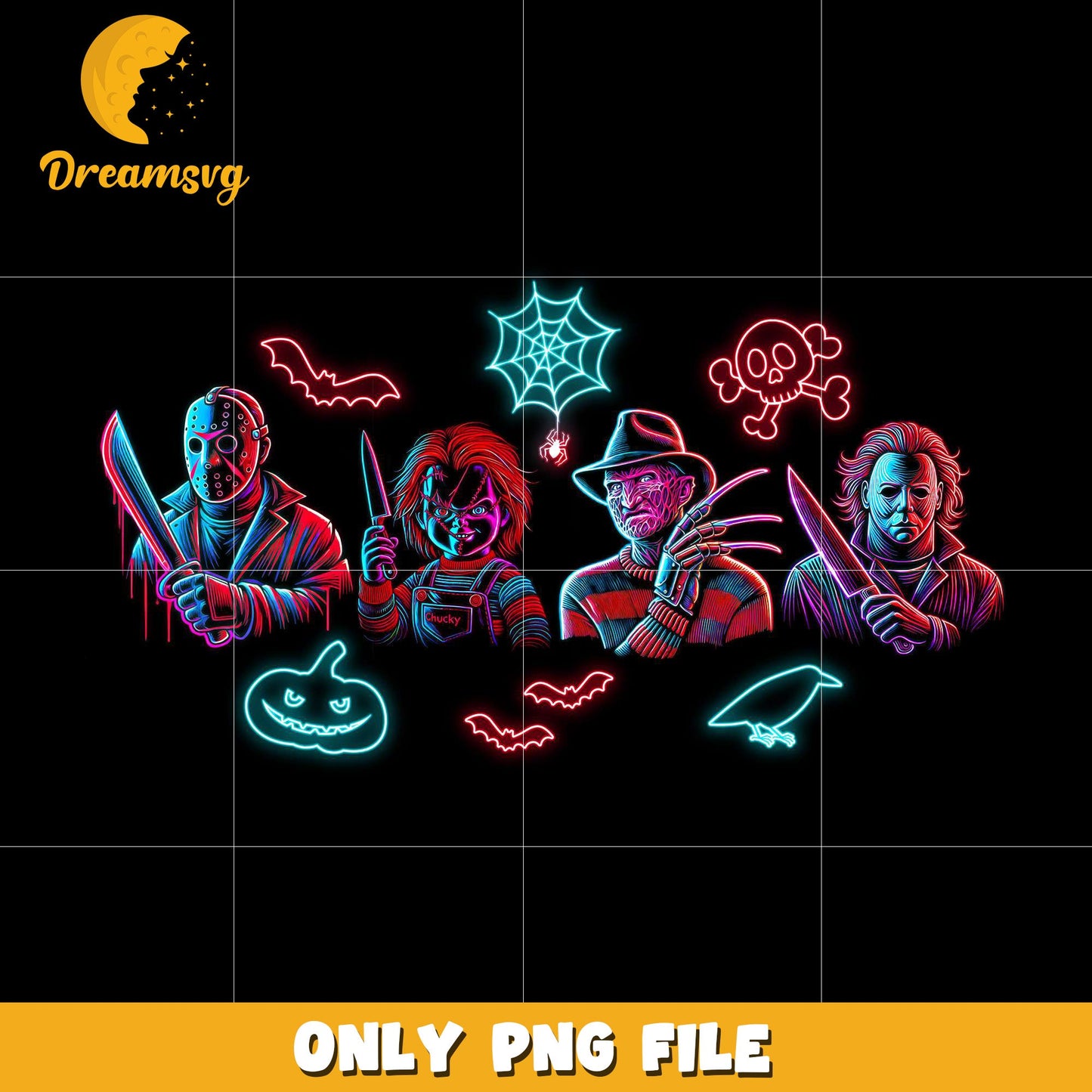 Neon killers png, halloween kills halloween ends png