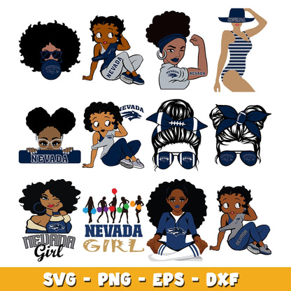 Nevada Wolf Pack girl Bundle svg, Nevada Wolf Pack logo svg, ncaa svg