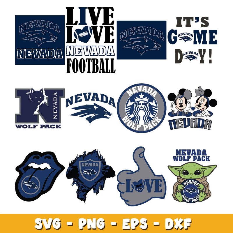 Nevada Wolf Pack Logo Design Bundle svg, Nevada Wolf Pack logo svg, ncaa svg