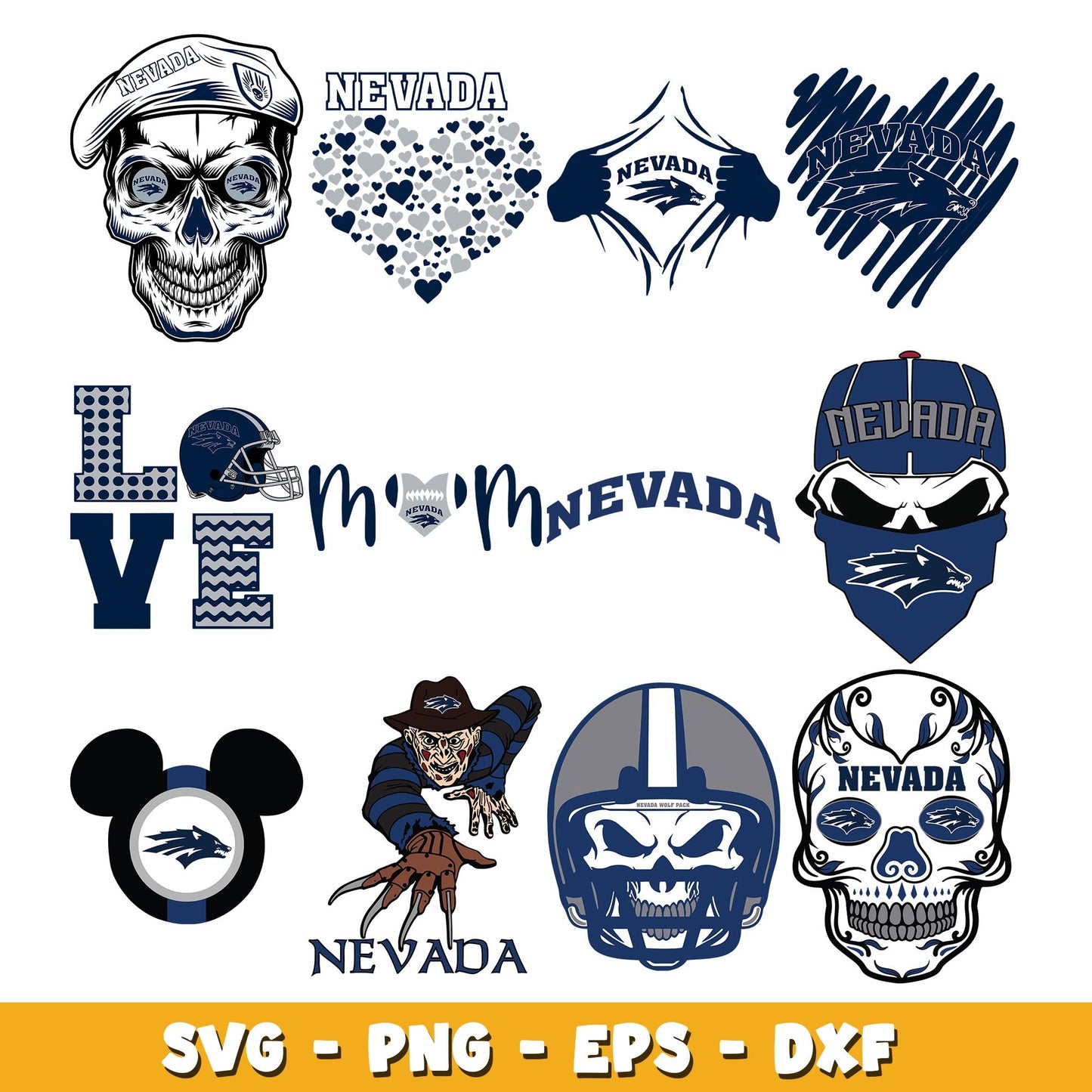 Nevada Wolf Pack girl Bundle svg, Nevada Wolf Pack logo svg, ncaa svg