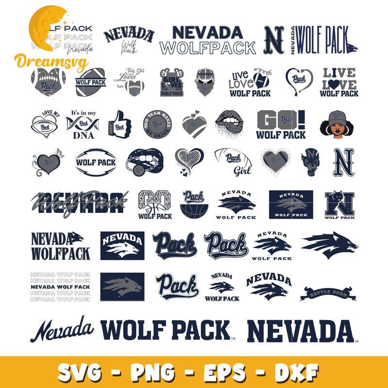 Nevada wolfpack logo design bundle svg, nevada wolfpack football svg