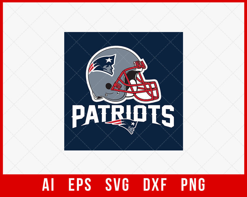 New England Patriots Helmet NFL SVG Cut File for Cricut Digital Download