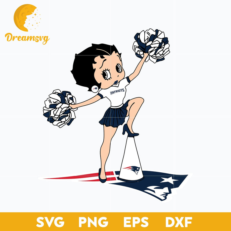 New England Patriots Betty Boop Cheerleader Nfl Svg, New England Patriots Svg, Sport Svg, Nfl Svg, Png, Dxf, Eps Digital File.