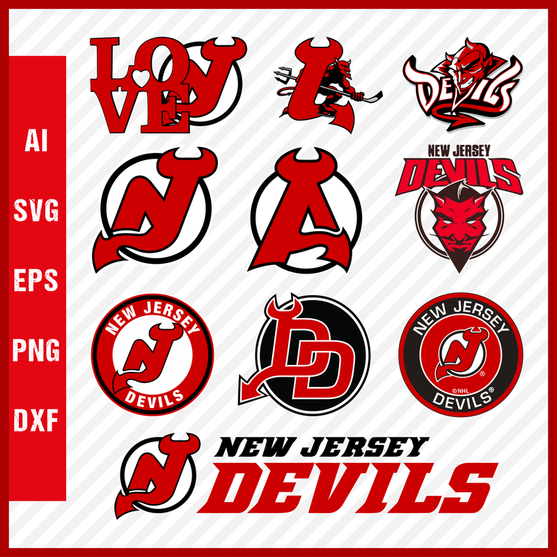 New Jersey Devils SVG Logo, New Jersey Devils Png Logo, NHL New Jersey Devils Clipart Bundle