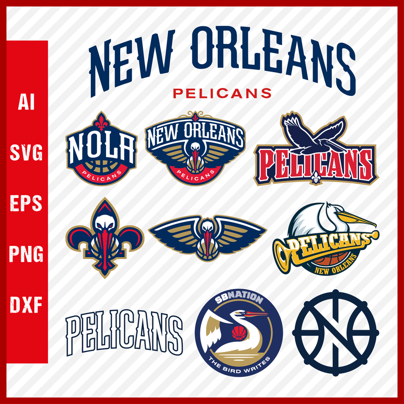 New Orleans Pelicans Svg Logo, New Orleans Pelicans Png Logo, NBA Pelicans Clipart Bundle