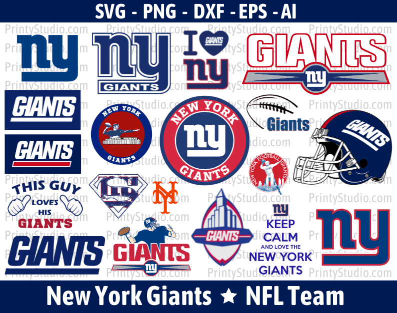 New York Giants Clipart Bundle, PNG & SVG Cut Files for Cricut / Silhouette