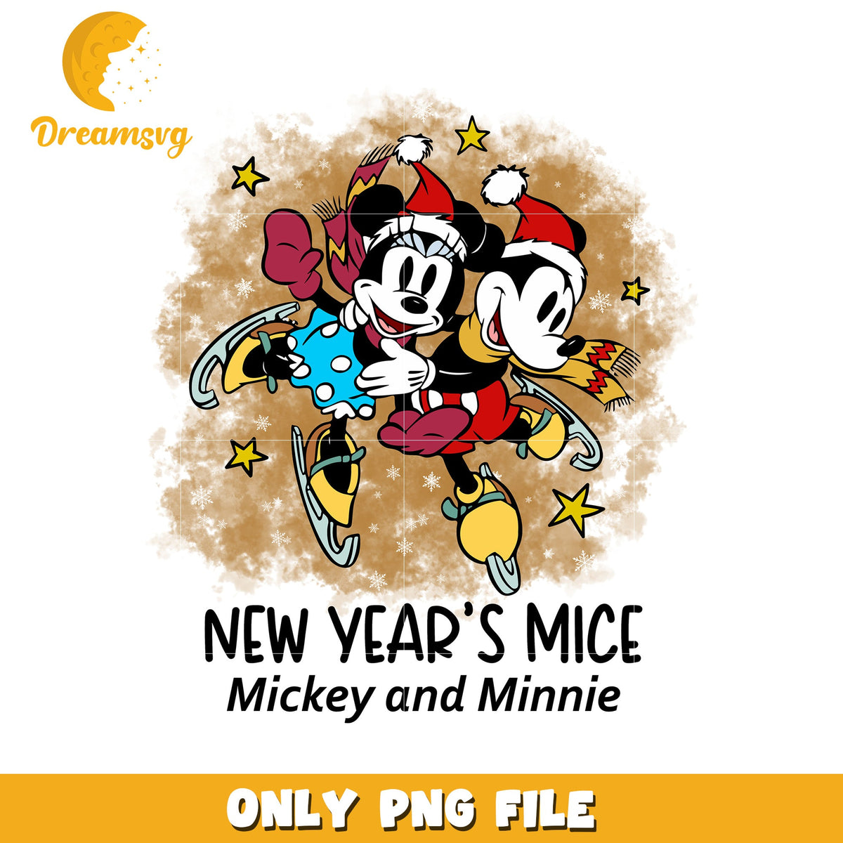 New year mice png, festive disney png, winter wonderland png