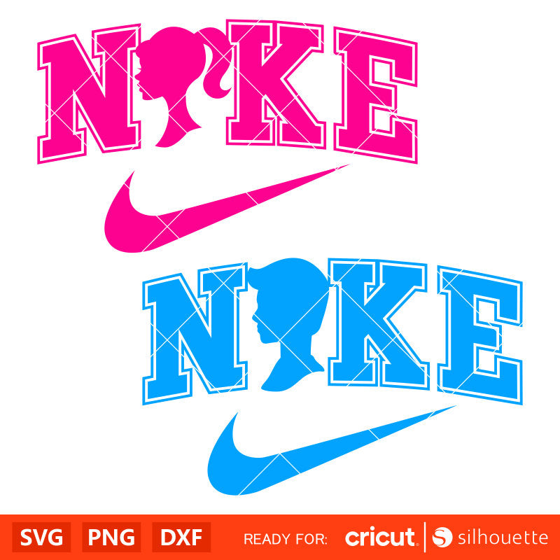 Nike Barbie &amp; Ken Bundle Svg, Barbie Doll Svg, Girly Pink Svg, Retro Svg, Cricut, Silhouette Vector Cut File