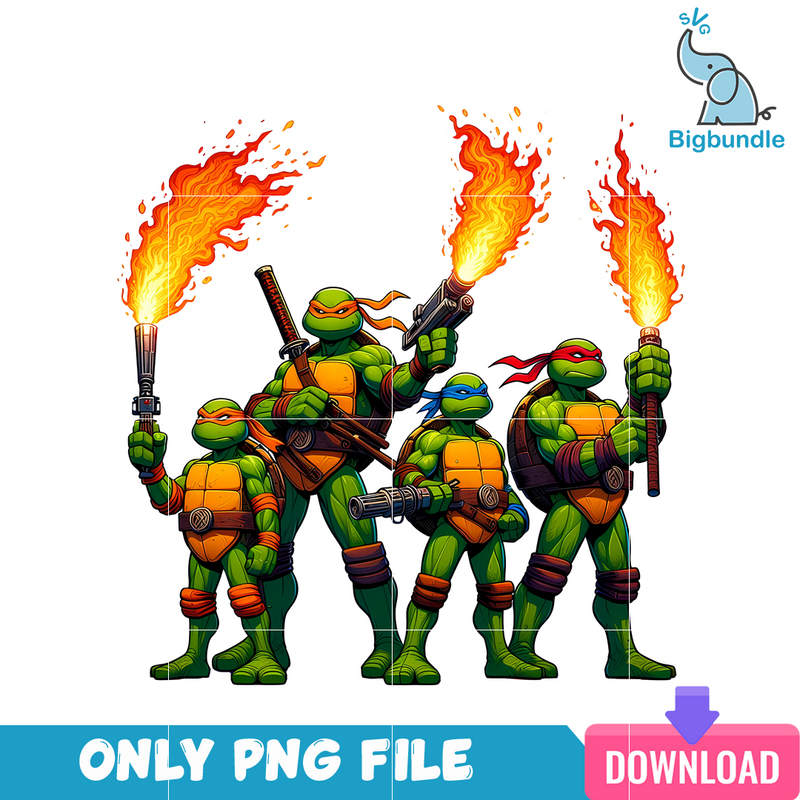 Ninja Turtle Fire PNG