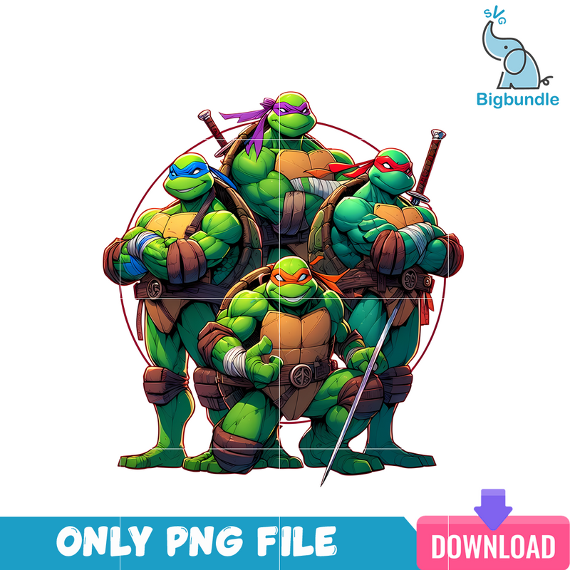 Ninja Turtle Round Frame PNG