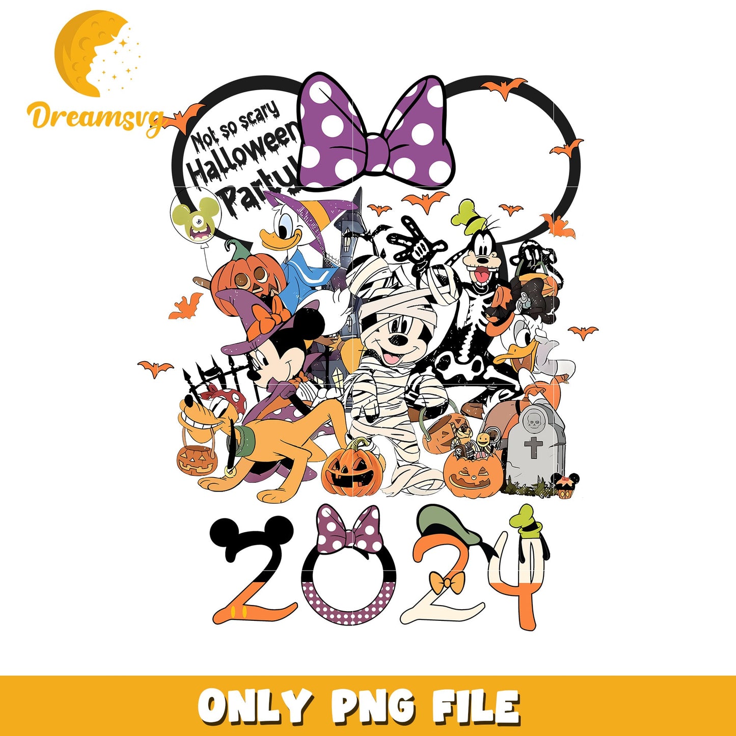 Not so scary party design png, halloween time png, spooky season png