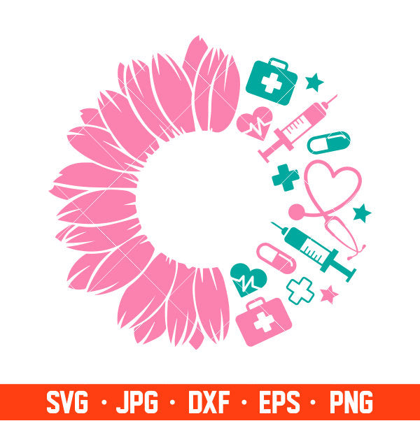 Nurse Sunflower Svg, Starbucks Svg, Coffee Ring Svg, Cold Cup Svg, Cricut, Silhouette Vector Cut File