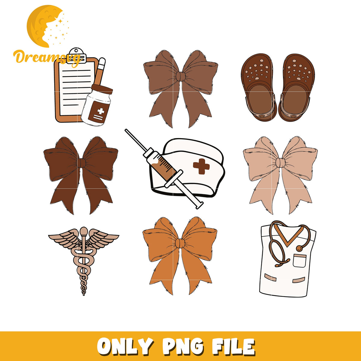 Nurse Clipart PNG Bows, Scrubs, More
