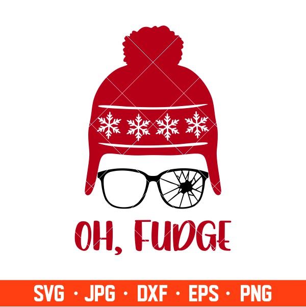 Oh, Fudge Svg, Merry Christmas Svg, Winter Hat Svg, Cricut, Silhouette Vector Cut File