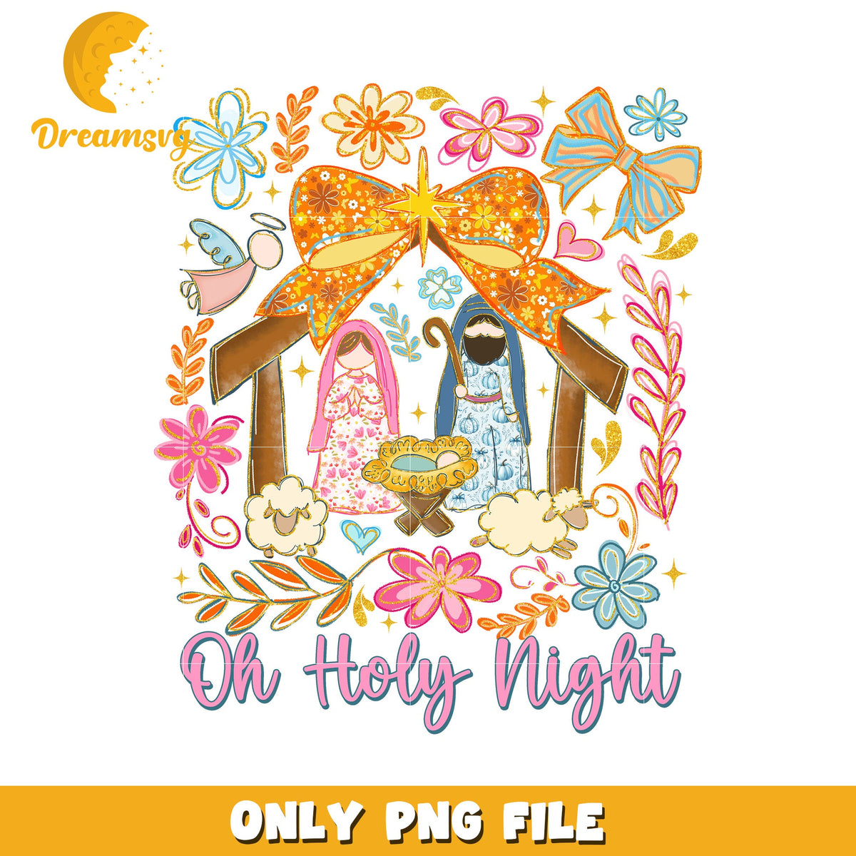 Oh holy night png, christmas songs png, christmas snow png