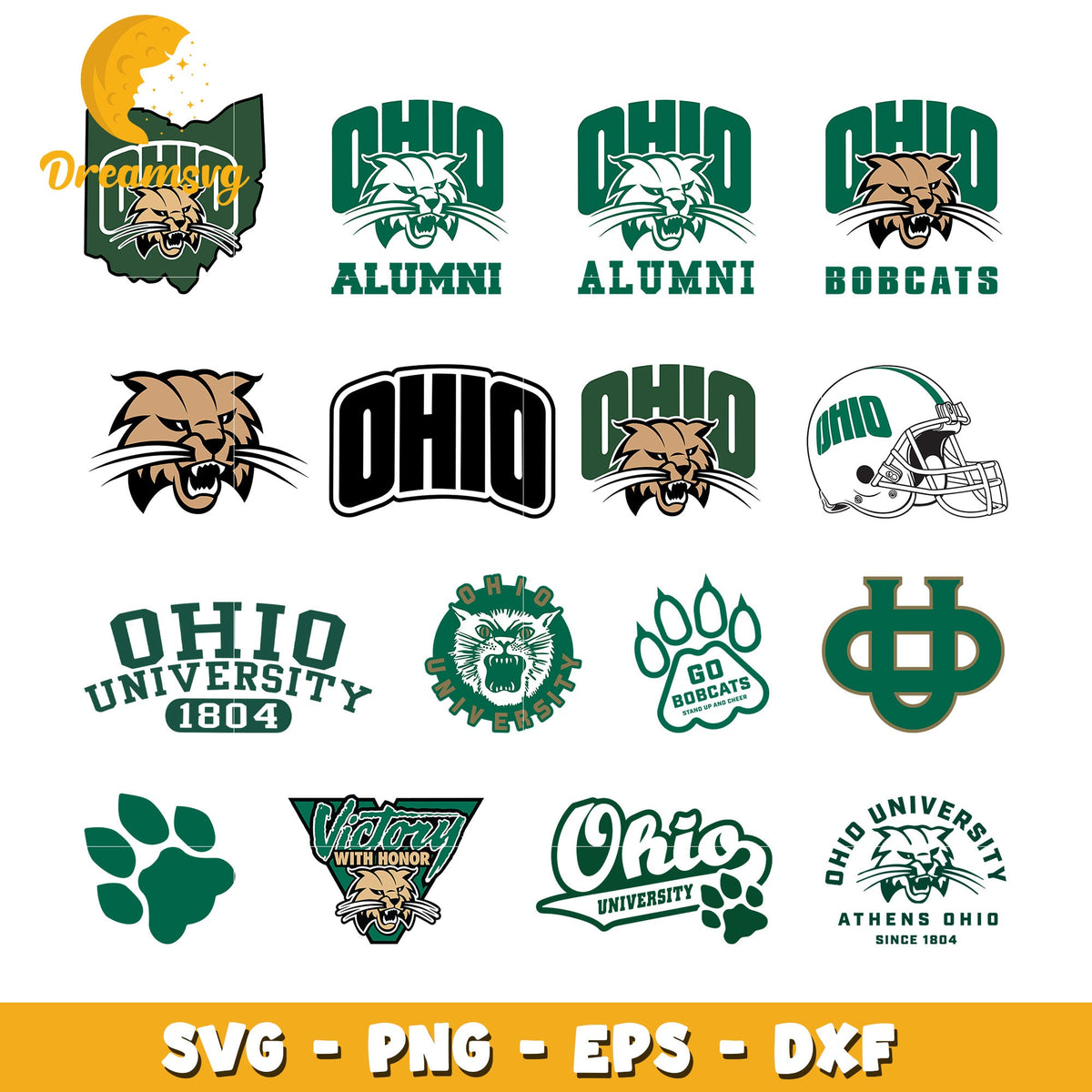 Ohio bobcats university logo bundle svg, ohio university bobcats svg