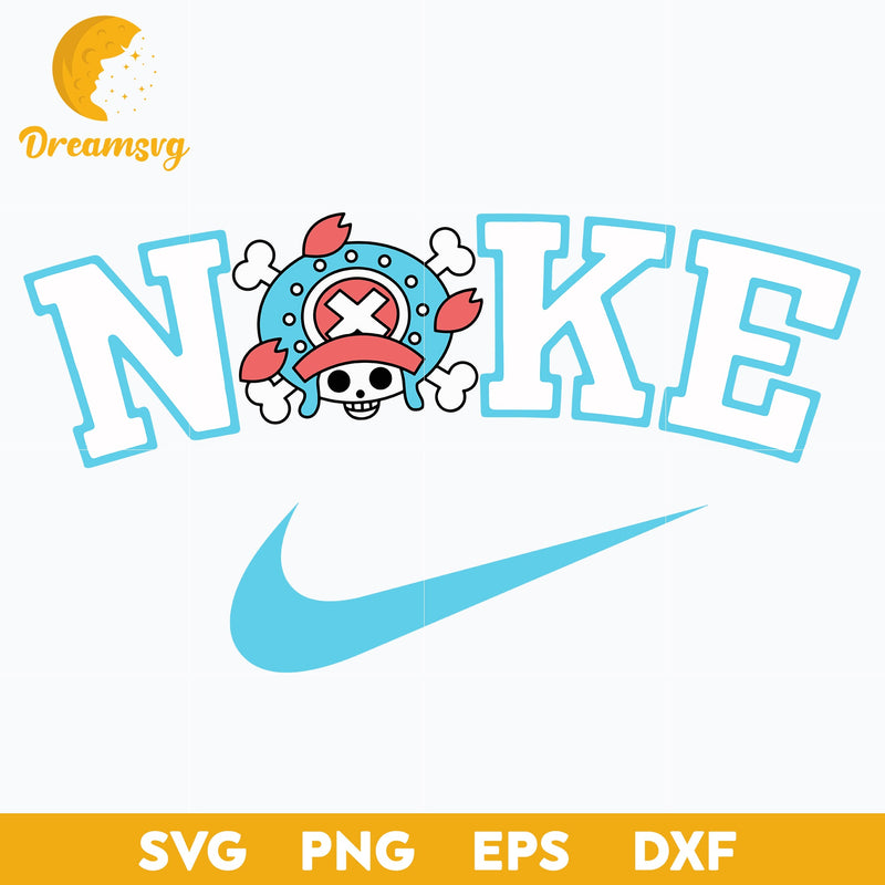 One Piece Chopper Skull x Nike Svg, Tony Tony Chopper Skull Svg, One Piece Svg, Anime Svg, png, eps, dxf digital download.