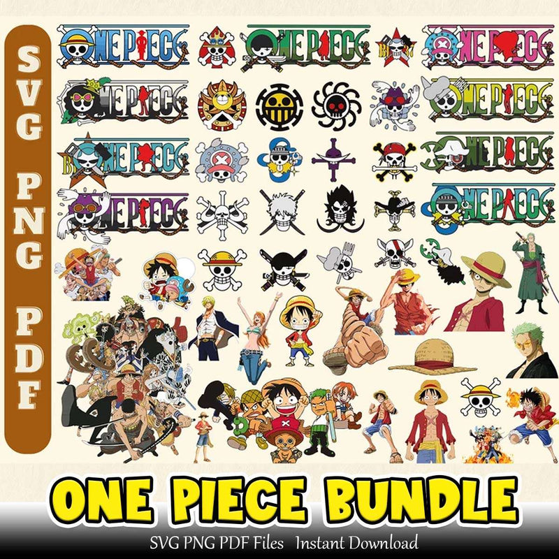 One Piece Svg Png Pdf Bundle Instant Download