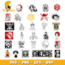 One piece characters outline bundle svg, one piece anime characters svg