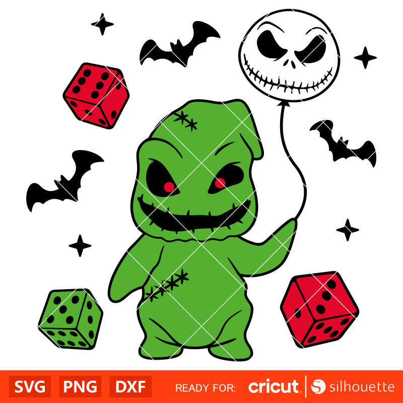 Oogie Boogie Jack Balloon Svg, Nightmare Before Christmas Svg, Halloween Svg, Boogie Man Svg, Cricut, Silhouette Vector Cut File