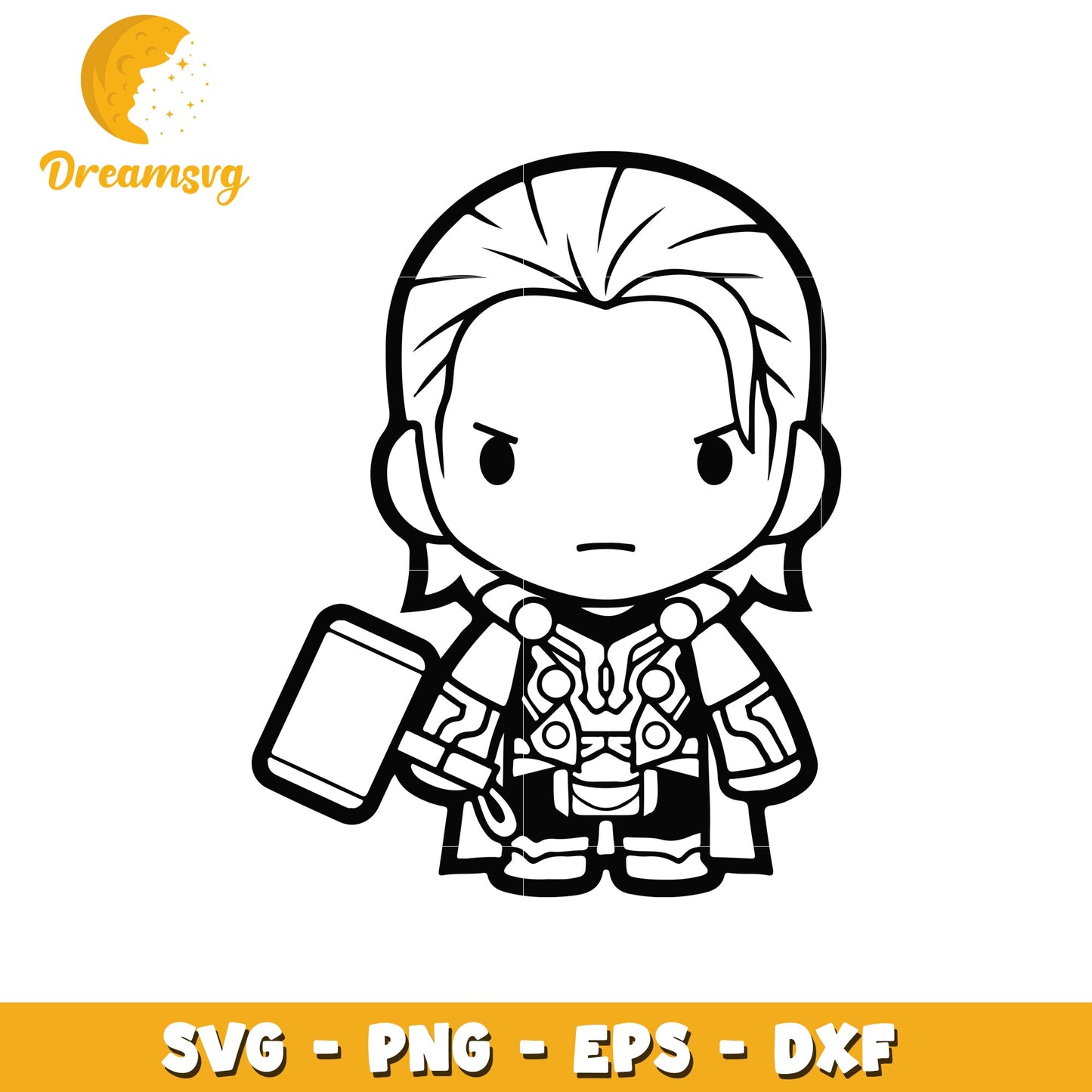 Option 1 (Focus on character)  Cute Thor SVG PNG EPS DXF Files