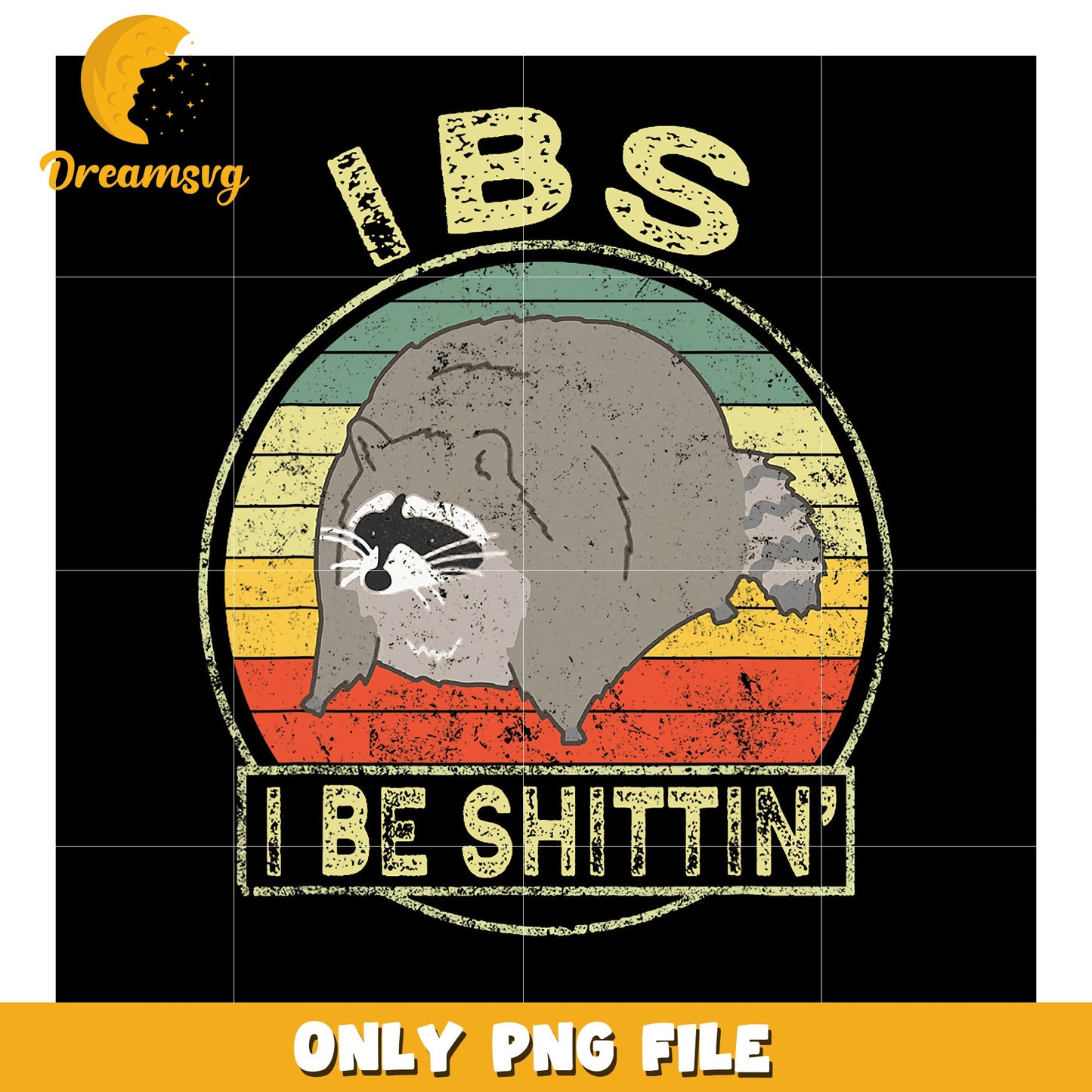 Option 1 (Focus on humor)  Funny Raccoon IBS PNG Design