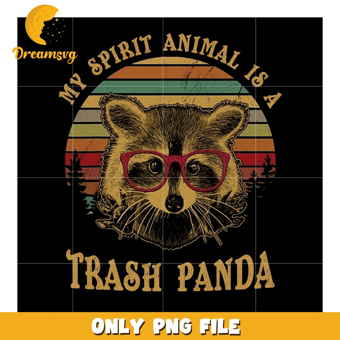 Option 1 (Focus on keywords) Raccoon Spirit Animal PNG Graphic