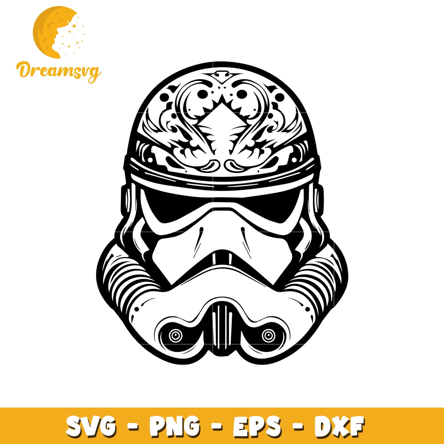 Ornate Stormtrooper Helmet SVG Cut File