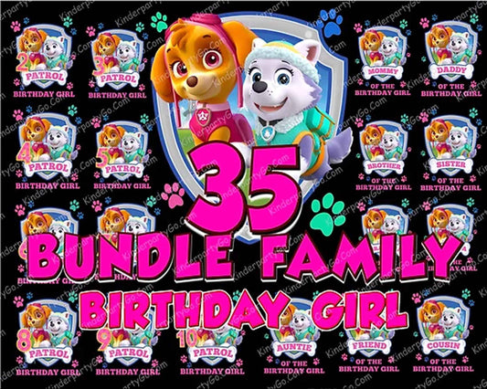 35 Paw patrol Skye and Everest Bundle, Paw Patrol PNG Bundle, Bundle PNG, Digital download.