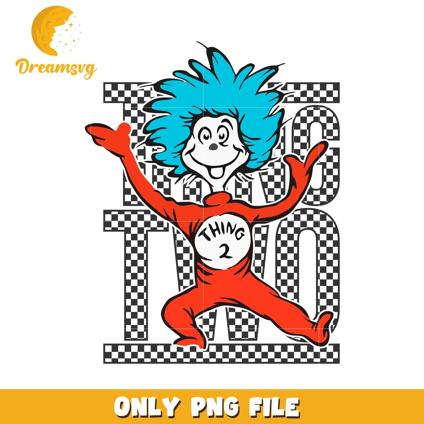 PNG File of Thing 2 Character Fun Graphic Design