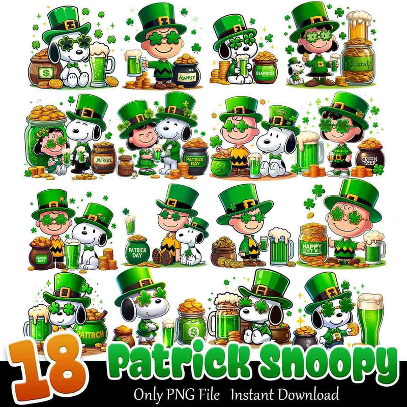 Snoopy Patrick Bundle PNG 18+ Patrick Beer Snoopy PNG Instant Download