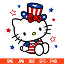 Patriotic Kitten Svg, Patriotic Hello Kitty Svg