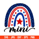 Patriotic Rainbow Mini Svg, 4th of July Svg, Patriotic Svg, Independence Day Svg, USA Svg, Cricut, Silhouette Vector Cut File