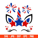 Patriotic Unicorn Svg, 4th of July Svg, Patriotic Svg, Independence Day Svg, USA Svg, Cricut, Silhouette Vector Cut File