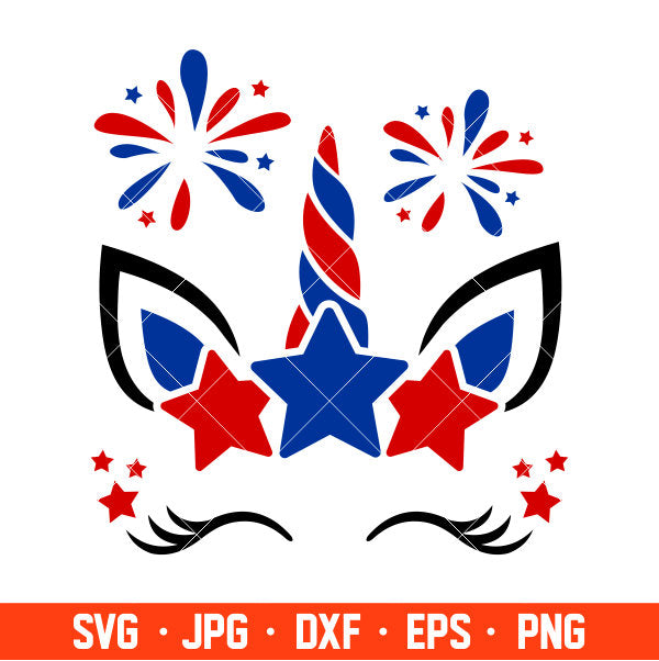 Patriotic Unicorn Svg, 4th of July Svg, Patriotic Svg, Independence Day Svg, USA Svg, Cricut, Silhouette Vector Cut File