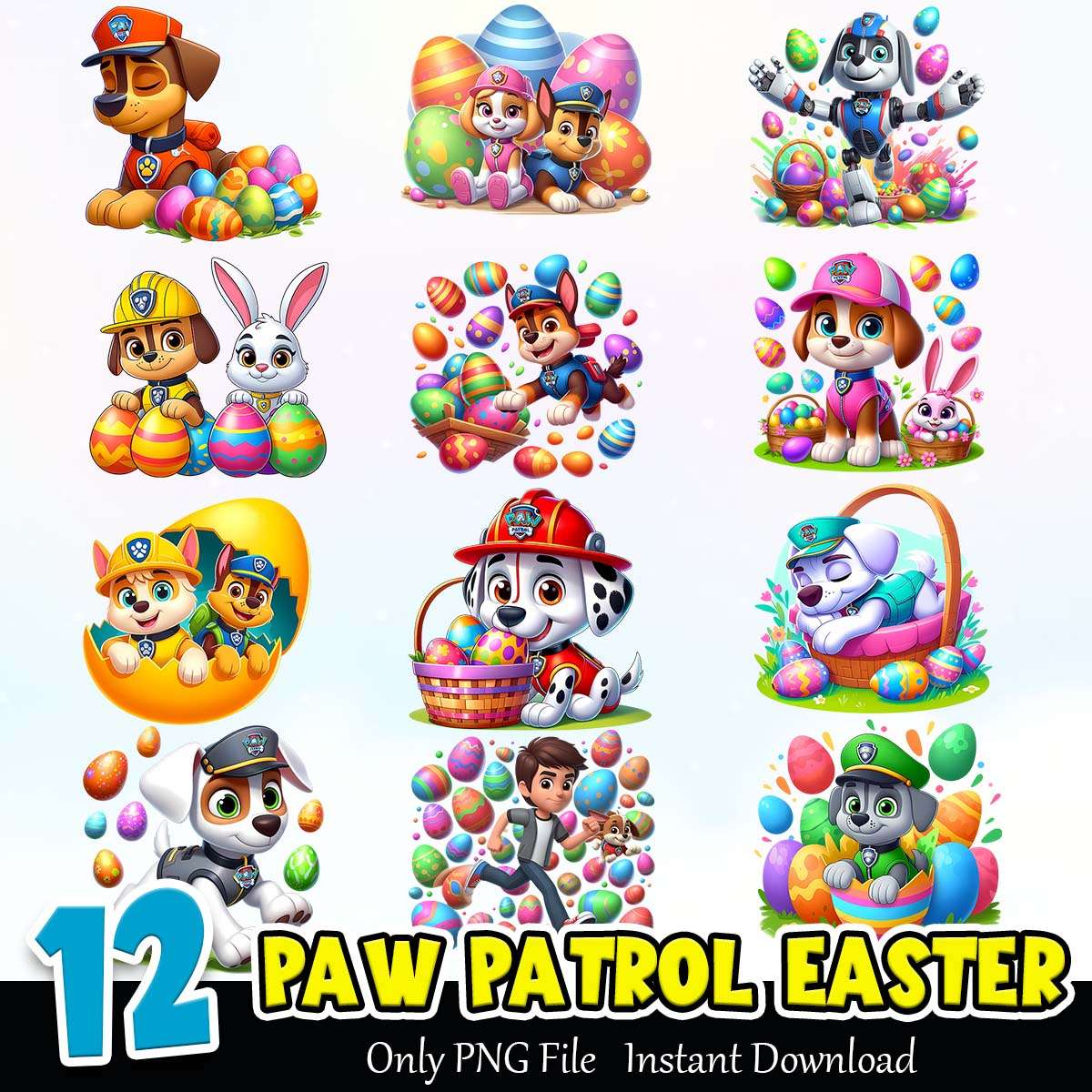 Paw Patrol Easter Bundle PNG Instant Download