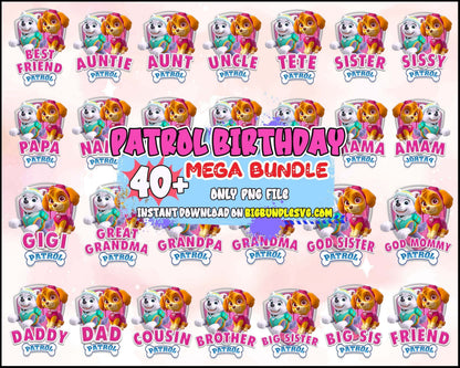 40 Paw Patrol PNG Bundle, Bundle Family png, Paw dog Bundle designs, Digital download.