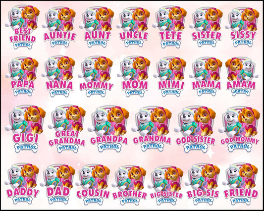 40 Paw Patrol PNG Bundle, Bundle Family png, Paw dog Bundle designs, Digital download.