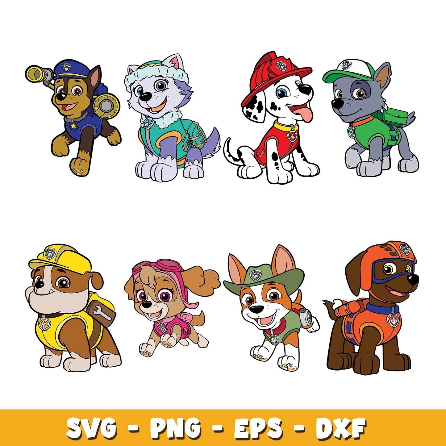 Paw Patrol Characters svg, Paw Patrol bundle svg, cartoon svg