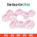 Peonies Full Wrap Svg, Starbucks Svg, Coffee Ring Svg, Cold Cup Svg, Cricut, Silhouette Vector Cut File