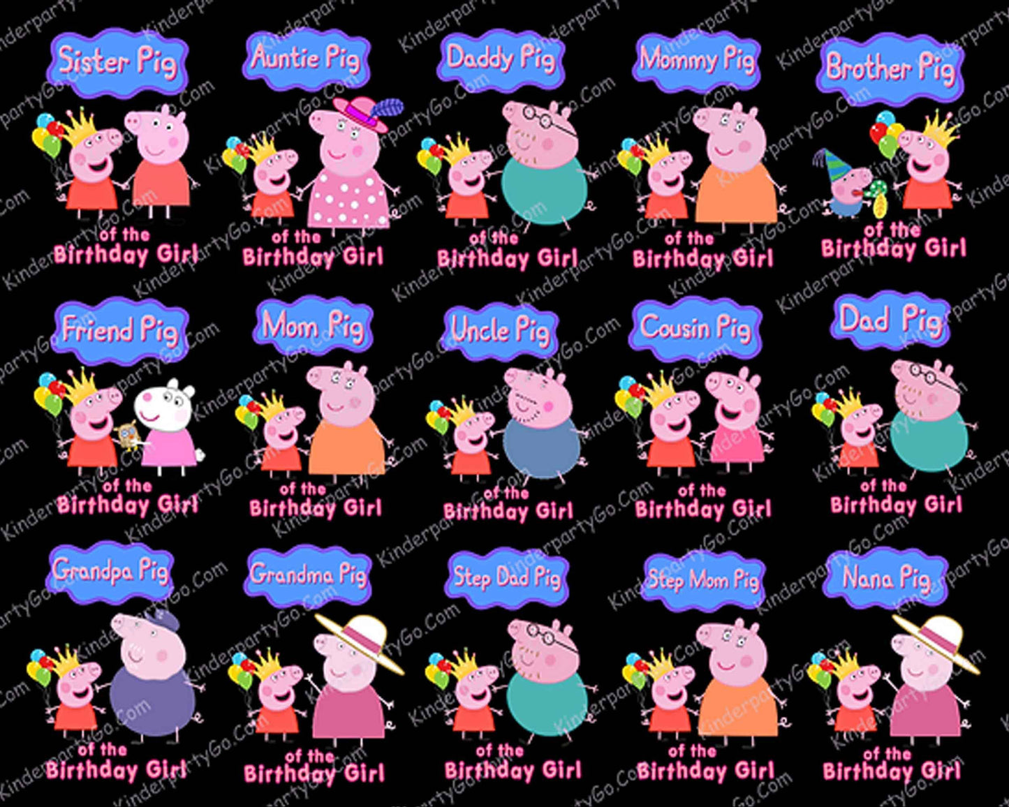 Peppa pig bundle, Peppa Pig PNG Bundle, Bundle family - Digital download