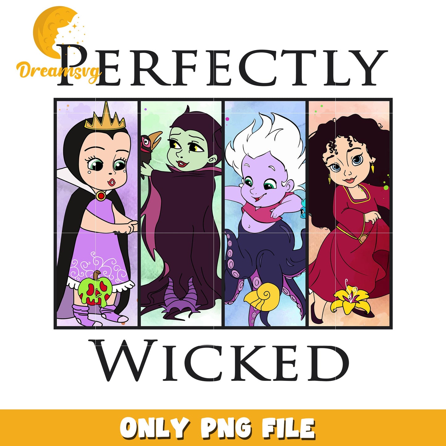 Perfectly Wicked Cartoon Character PNG File for Crafts