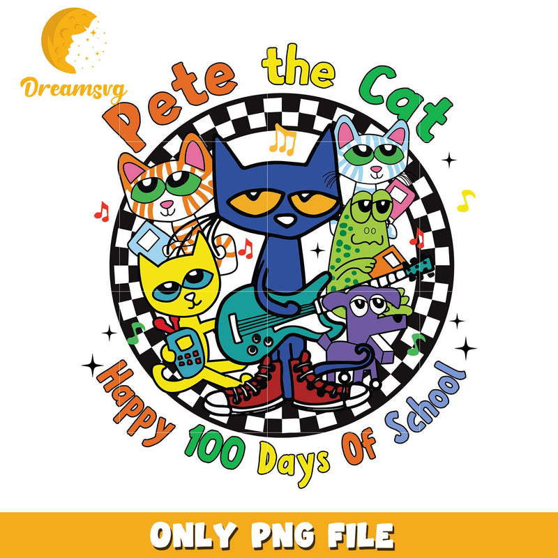 Pete the Cat Happy 100 Days of School PNG Design